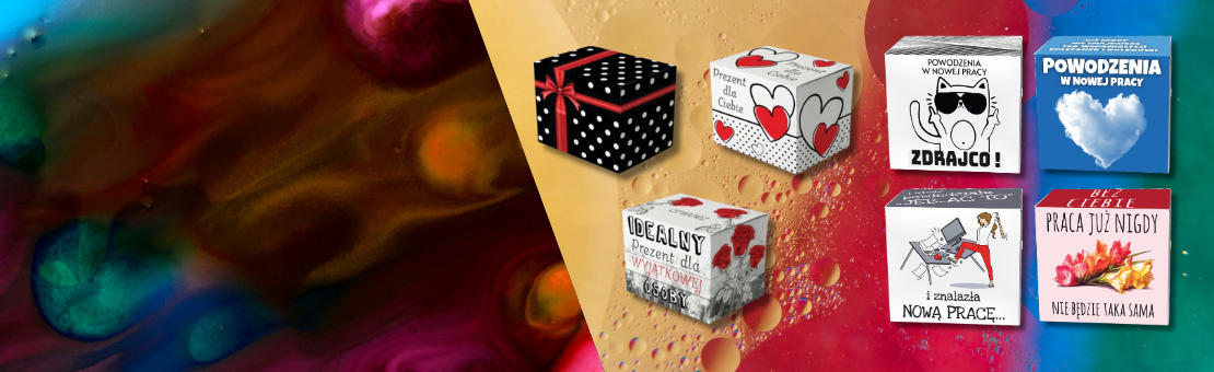 kolorowe pudełko lub owijka na prezent